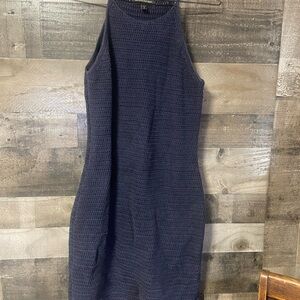 Banana Republic Navy Textured Midi Dress
